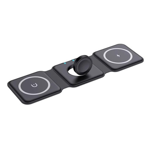 三合一無線充電器磁吸15W快充可攜式折曡手機耳機手錶磁吸快充