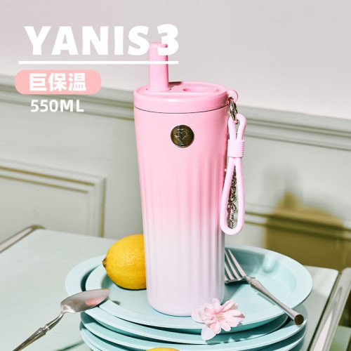 Y3保溫杯保冷杯高顔值女生2025新款大容量吸管杯可攜式生日禮物杯子