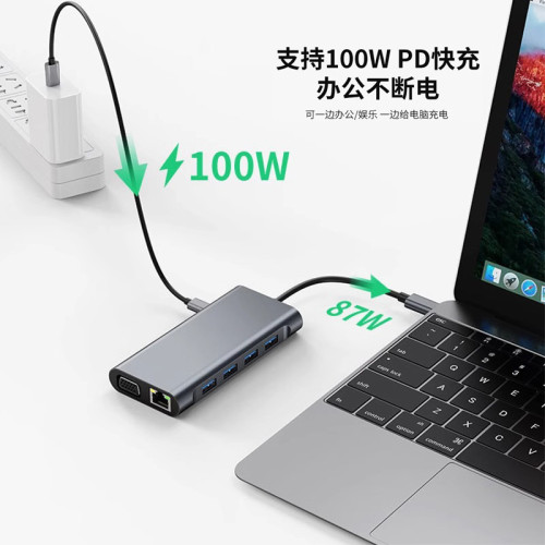 拓展隖typec擴展隖百兆網口HDMI接口SD讀卡USB-A/C多功能集分線器