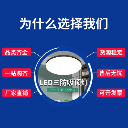 超薄圓形LED燈具陽台臥室燈客廳燈家用過道走廊燈三防吸頂燈