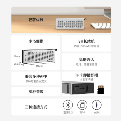 2025新款藍牙音箱高音質低音砲鋁合金小型可攜式戶外迷你無線小音響