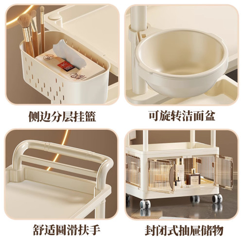 美容院專用收納架寶寶置物架落地多層帶輪零食推車整理架儲物架子