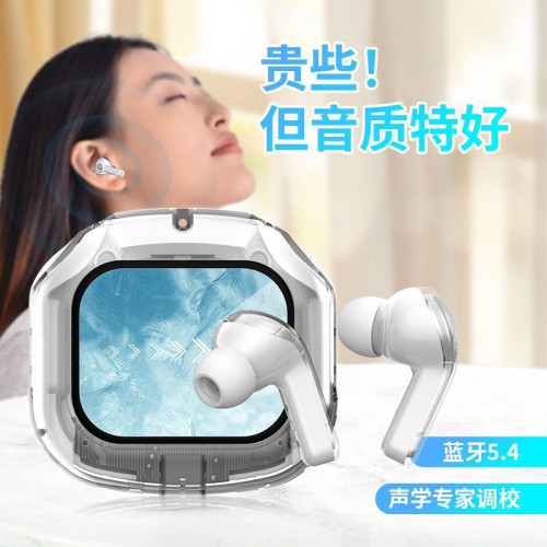 爆款彩色螢幕藍牙耳機 Air Max全透明款數顯多功能續航電腦耳機