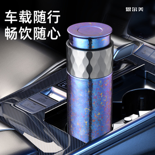 25新款高顔值女純鈦雙層真空保溫杯茶水分離杯燜茶杯便捷水杯子