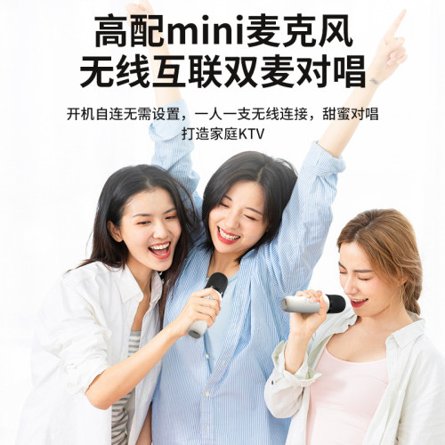 無線藍牙K歌小音箱戶外可攜式唱歌麥克風一體機燈光音響家庭桌面