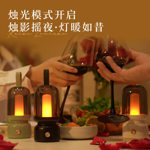 復古手提小夜燈臥室床頭高級感氛圍燈禮品戶外可攜式充電夜燈