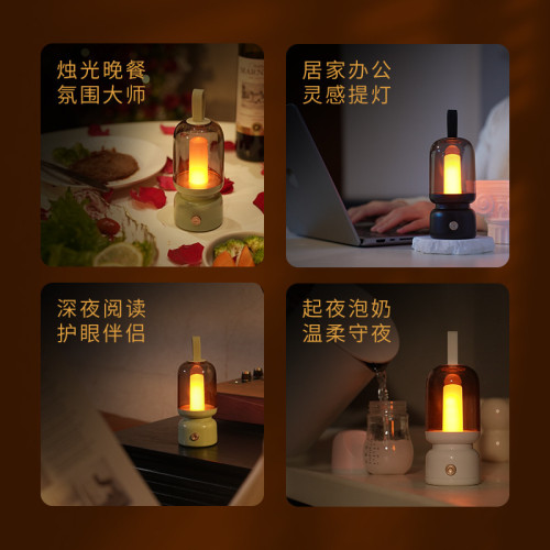 復古手提小夜燈臥室床頭高級感氛圍燈禮品戶外可攜式充電夜燈