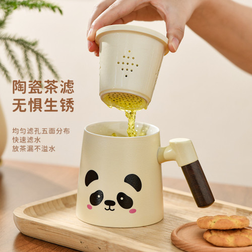 陶瓷杯泡茶杯茶水分離女士辦公室個人專用帶蓋馬克杯喝茶水杯子