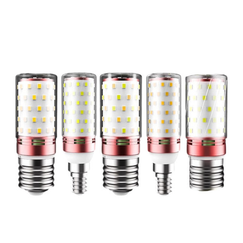 全光譜LED燈泡玉米燈家用e27螺紋e14螺口節能燈三色光源照明吊燈