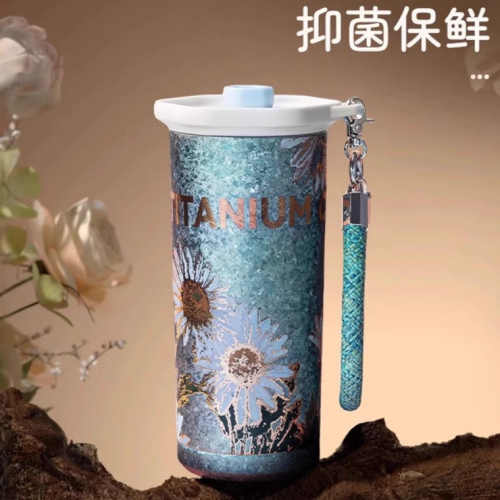 bigcar純鈦保溫杯高顔值咖啡杯女生吸管水杯2025新款生日禮物鈦杯