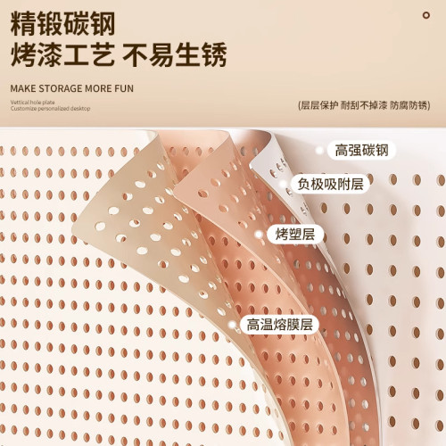 桌面洞洞板置物架免打孔立式學生書桌電腦桌上隔板收納牆展示架子