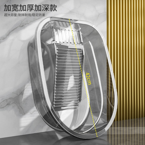 多功能洗衣盆帶搓衣板一體家用塑膠加厚大盆大號洗衣服搓板專用盆