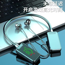 藍牙耳機適用於蘋果華爲小米掛脖數顯運動降噪頸掛超長待機