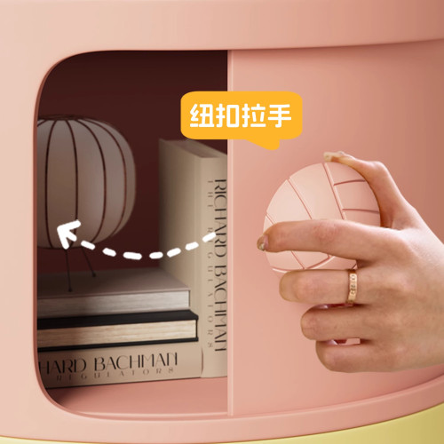 床頭櫃奶油風創意多層圓筒簡約小型多層臥室儲物櫃擺件式收納櫃