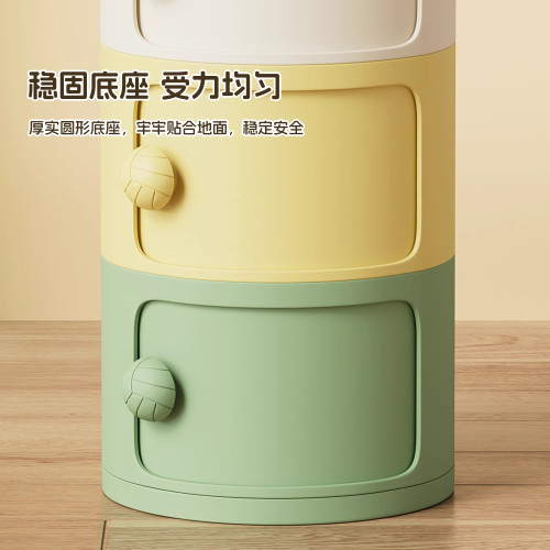 床頭櫃奶油風創意多層圓筒簡約小型多層臥室儲物櫃擺件式收納櫃