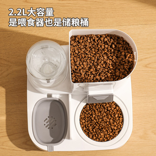 寵物貓咪自動喂食喂水器狗碗貓盆二合一飲水機貓碗狗碗飯盆