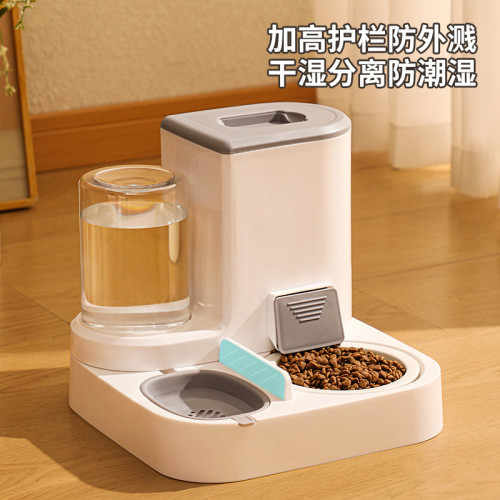 寵物貓咪自動喂食喂水器狗碗貓盆二合一飲水機貓碗狗碗飯盆