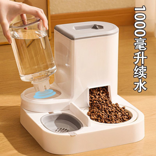 寵物貓咪自動喂食喂水器狗碗貓盆二合一飲水機貓碗狗碗飯盆