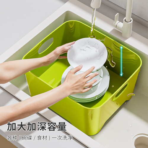 瀝水籃洗菜盆家用廚房水槽多功能瀝乾籃菜框濾水籃淘米洗水果神器