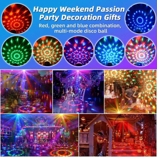 遙控LED小魔球迷你水晶魔球燈電機聲控旋轉舞台燈雷射燈KTV舞台燈