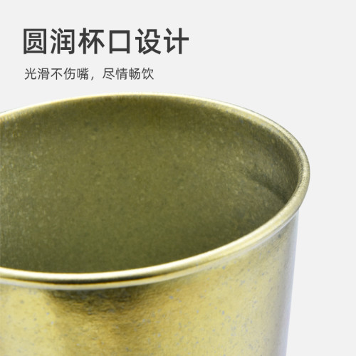 純鈦啤酒杯單層露營果汁杯隨手杯鈦合金可攜式防摔冷飲杯鈦水杯