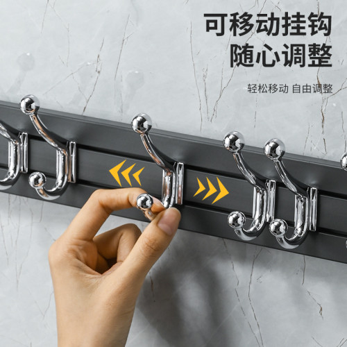 門後掛鉤免打孔掛衣架包包鑰匙收納壁掛式掛勾廚房掛門置物架排鉤