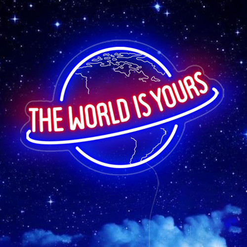 tiktokThe world is yours霓虹燈可調光世界是你的燈牌