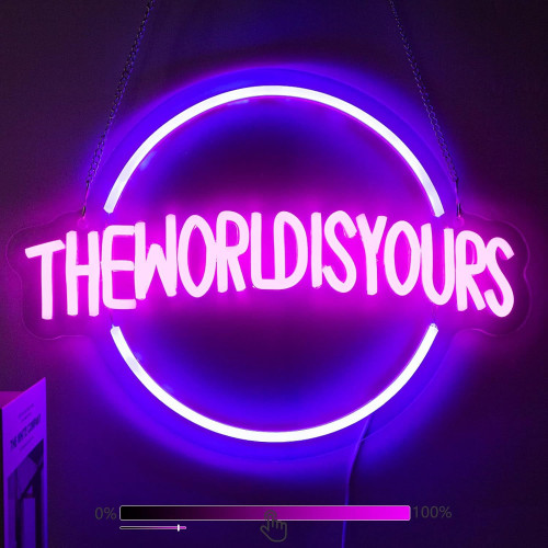 tiktokThe world is yours霓虹燈可調光世界是你的燈牌