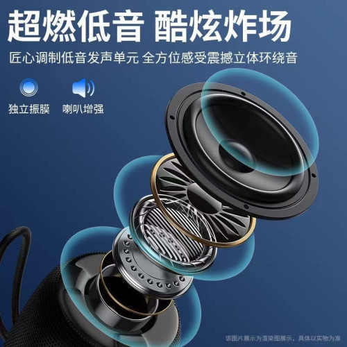 無線藍牙音箱低音砲高音質戶外可攜式家用帶氛圍燈桌面小型迷你音響