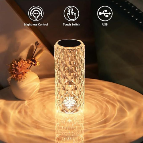款水晶星星觸控氛圍燈充電床頭LED台燈 水晶燈 小夜燈浪漫餐