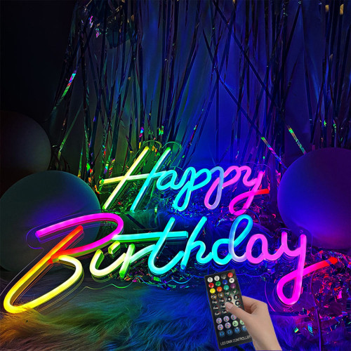Let's party幻彩霓虹燈牌電競遊戯RGB裝飾燈happy birthday全彩燈