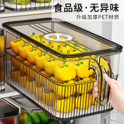 冰箱收納盒食品級雞蛋保鮮盒廚房蔬菜水果專用瀝水分裝儲物整理盒