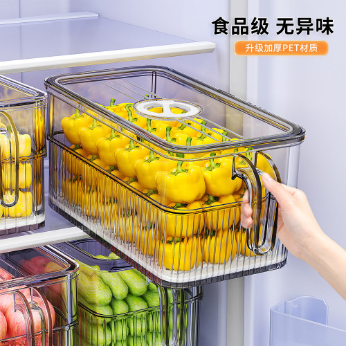 冰箱收納盒食品級雞蛋保鮮盒廚房蔬菜水果專用瀝水分裝儲物整理盒