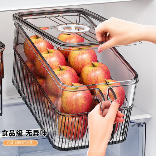 冰箱收納盒食品級雞蛋保鮮盒廚房蔬菜水果專用瀝水分裝儲物整理盒
