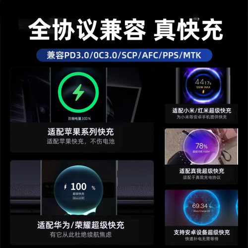 車用充電器超級快充手機一拖二隱形120w點菸器轉換插頭車充隱藏式