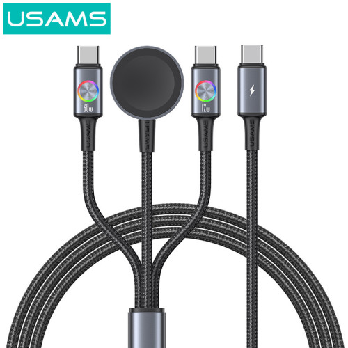 USAMS華爲手機充電線60Wpd數據線30W適用蘋果16數據線TYPEC無線充