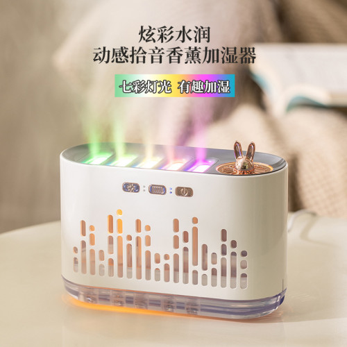 2025新款拾音七彩動感香薰機加溼器高顔值靜音家用臥室內桌面迷你