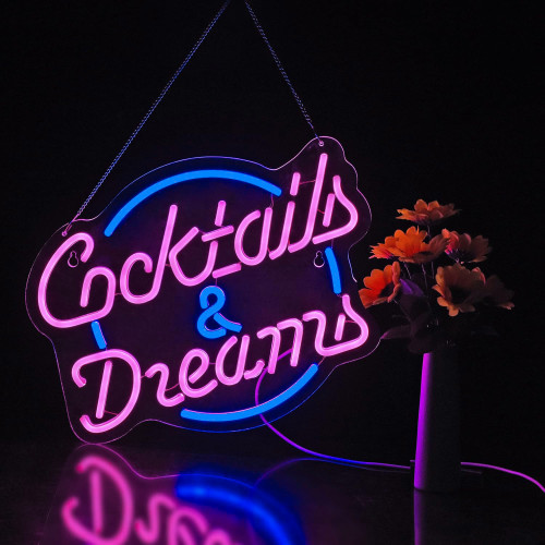 雞尾酒霓虹燈酒吧裝飾發光字亞克力cocktail字母造型燈
