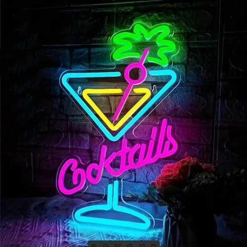 雞尾酒霓虹燈酒吧裝飾發光字亞克力cocktail字母造型燈