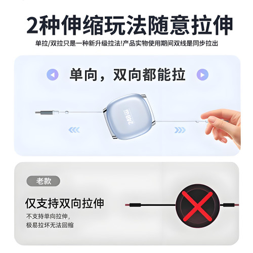 【】240W伸縮快充數據線適用typec蘋果快充手機華爲