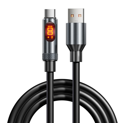 240W智能數顯數據線雙C口超級快充適用蘋果華爲小米車用充電器線
