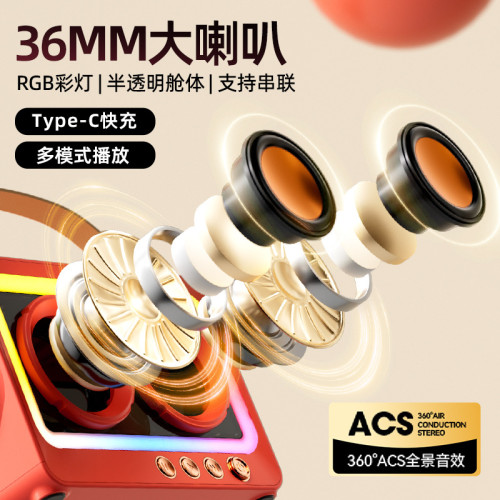 2025新款藍牙音箱家用桌面戶外無線可攜式音響低音砲藍牙5.3