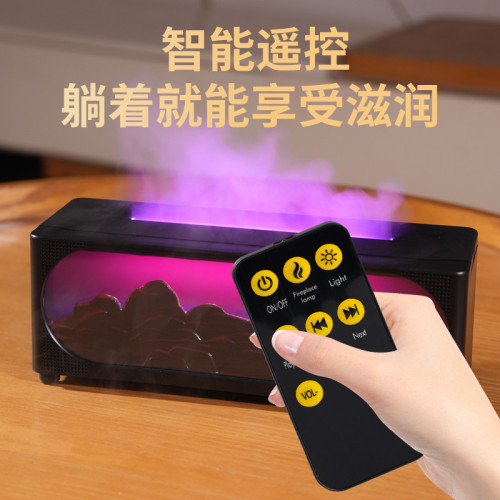2025新品壁爐仿真火焰香薰機藍牙音箱家用臥室桌面大霧加溼器禮品