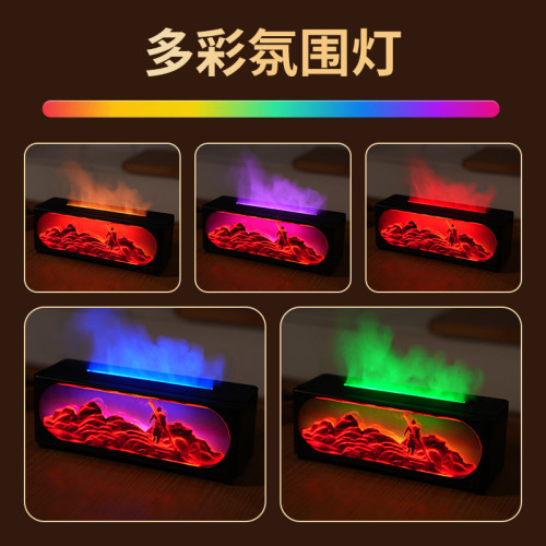 2025新品壁爐仿真火焰香薰機藍牙音箱家用臥室桌面大霧加溼器禮品