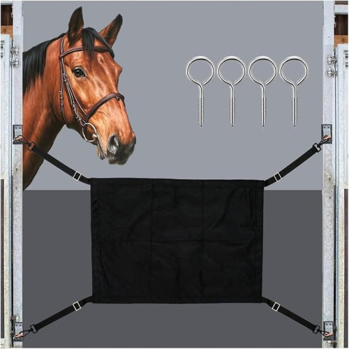 馬房圍欄馬匹圍擋馬房用品寵物馬柵欄可調節長度牛津布門擋阻攔布