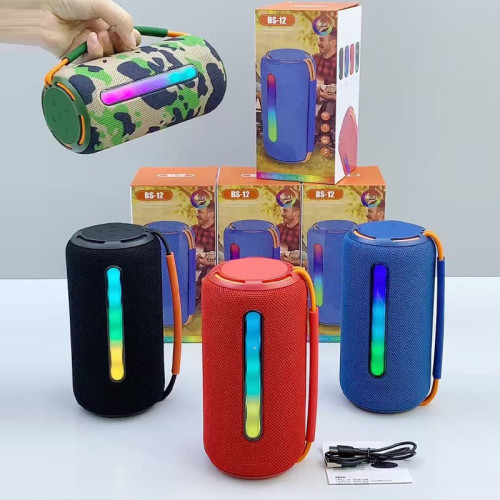BS12藍牙音箱高音質大功率戶外可攜式迷你插卡家用桌面低音砲音響