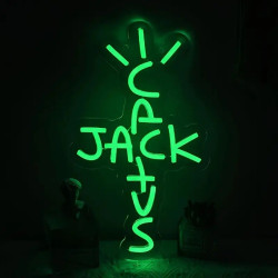 仙人掌傑克霓虹燈Jack Neon字母發光燈牌酒吧說唱裝飾紋身店裝飾