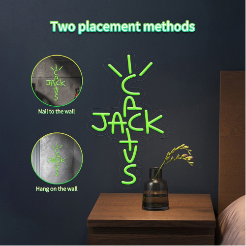 仙人掌傑克霓虹燈Jack Neon字母發光燈牌酒吧說唱裝飾紋身店裝飾