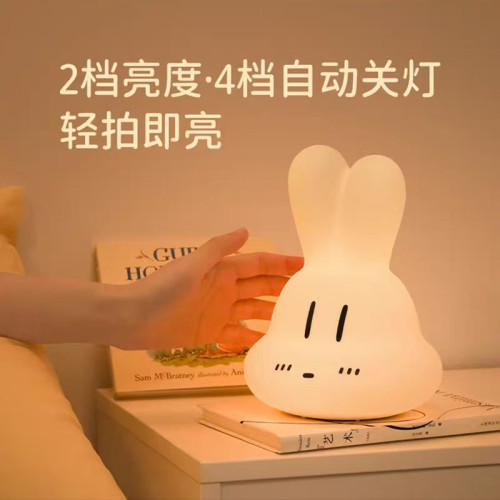 咕卡兔夜燈爆款矽膠拍拍燈臥室床頭睡眠燈桌面擺件充電小夜燈