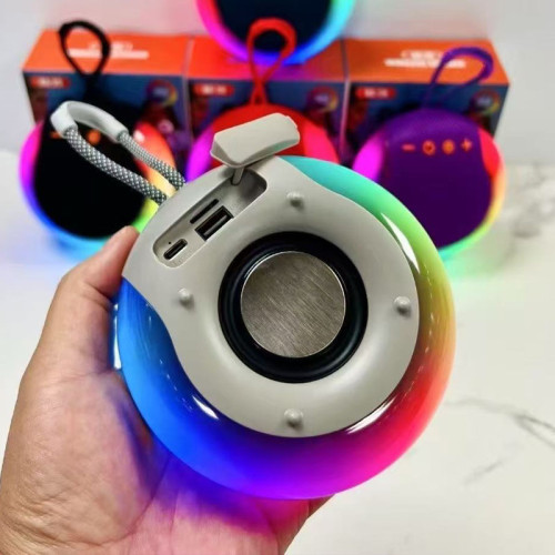 BS26新款藍牙音箱高顔值氛圍燈戶外迷你插卡家用高音質低音砲音響